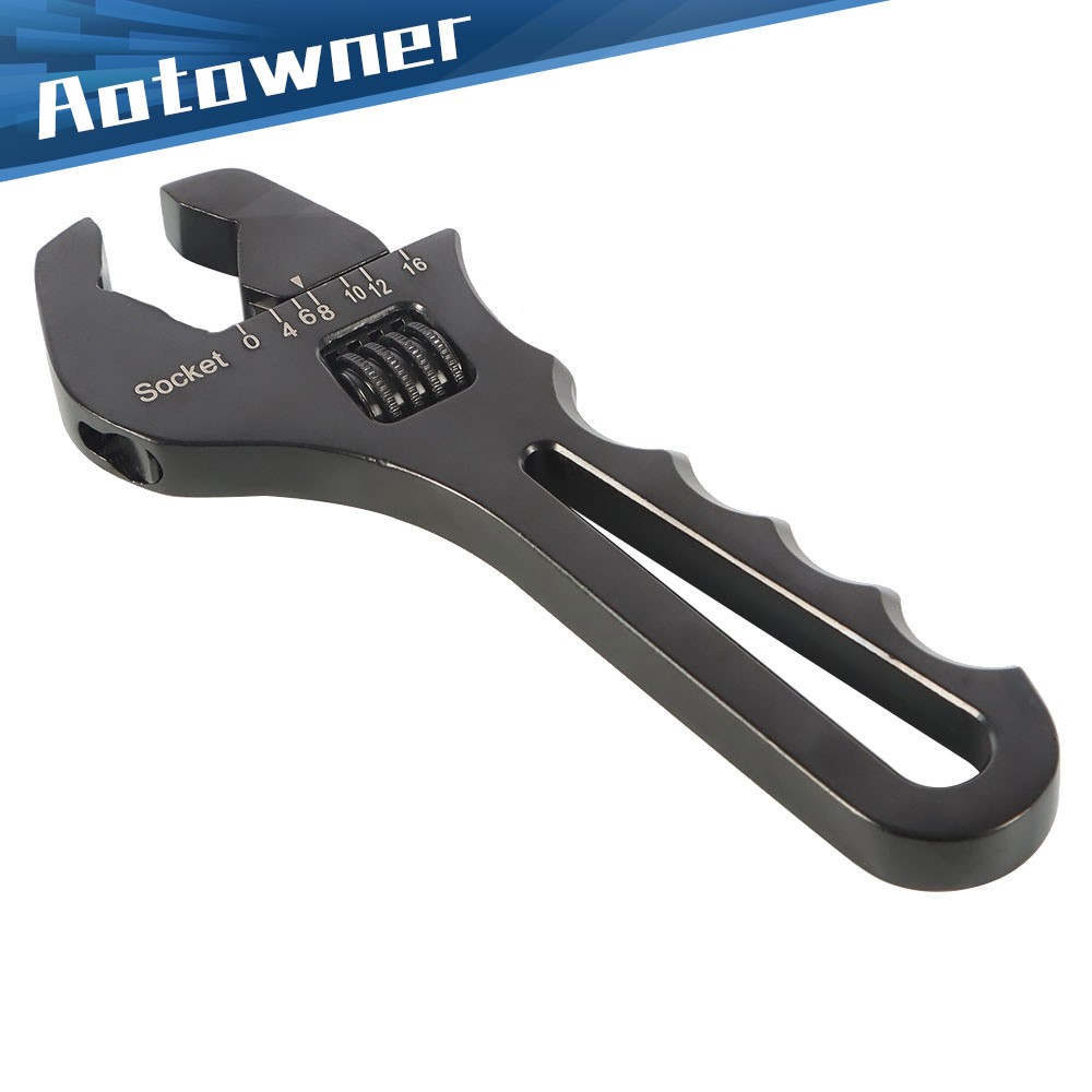 For Hose End Fitting 3AN-16AN Black Adjustable Wrench Aluminum Tool Spanner