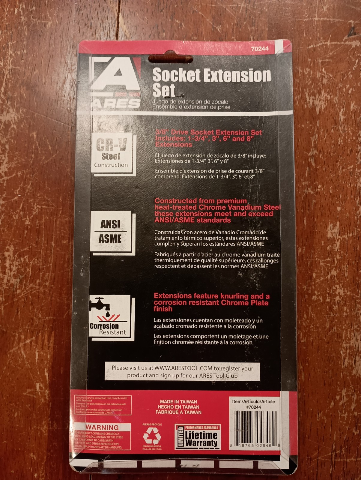 ARES Socket Extension Set 3/8″ Drive 70244 Silver