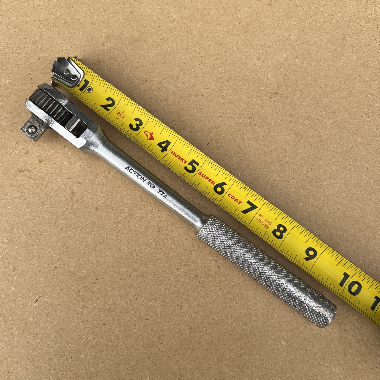 Action Tools 1/2″ Drive Reversible Ratchet Chrome 77A 10″ Length Made in USA