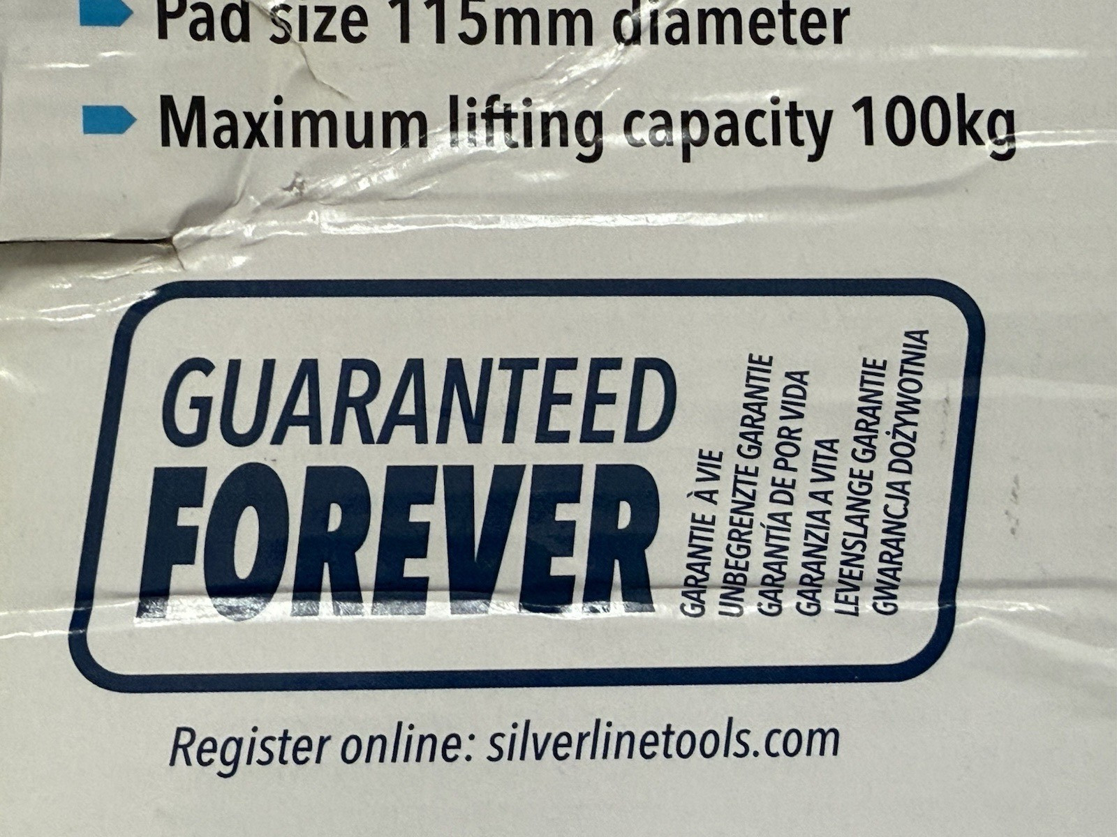 GENUINE BRAND NEW UNUSED SILVERLINE – TRIPLE SUCTION PAD – 100KG