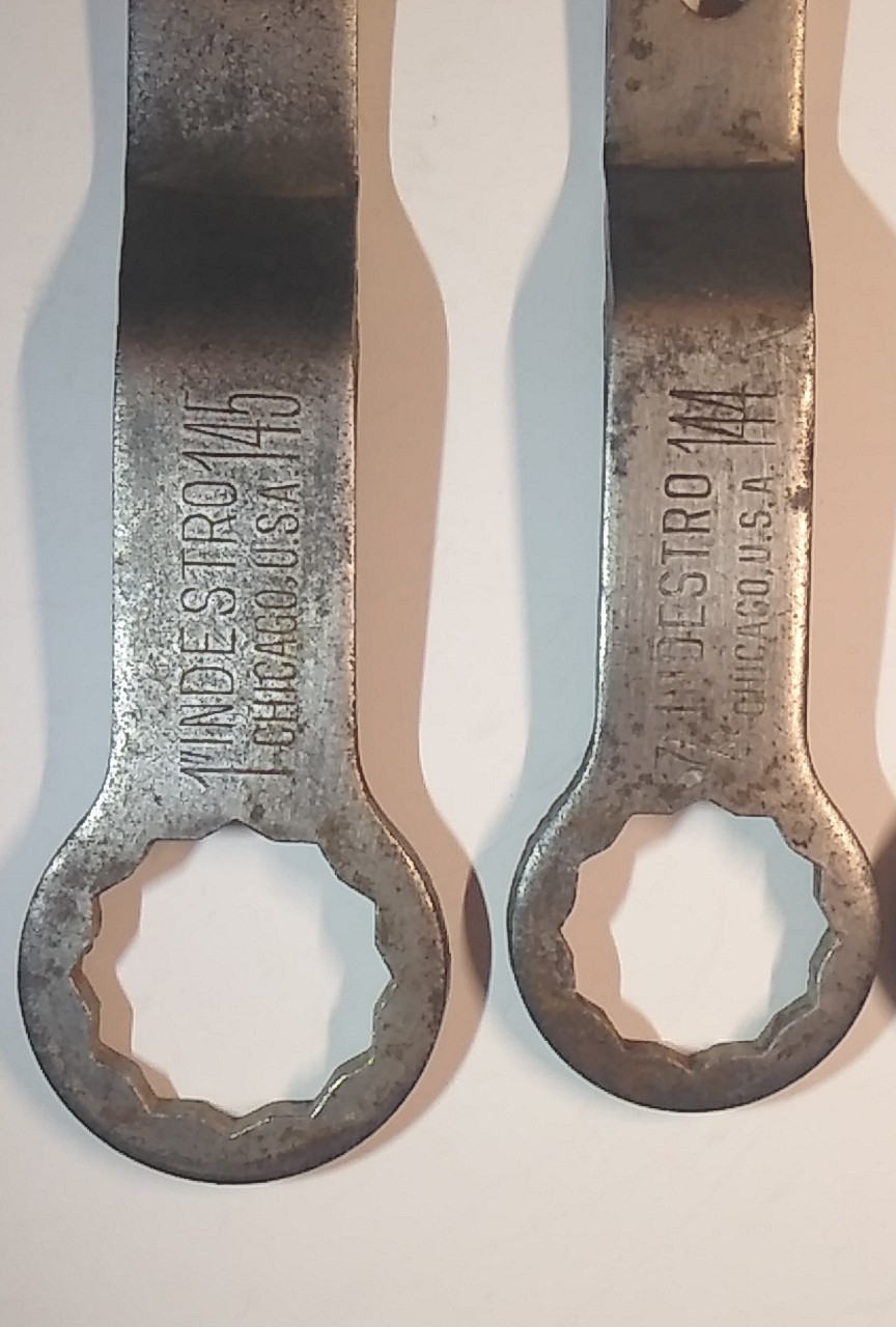 Vintage Indestro Box End Wrench 4pc Set Made In USA