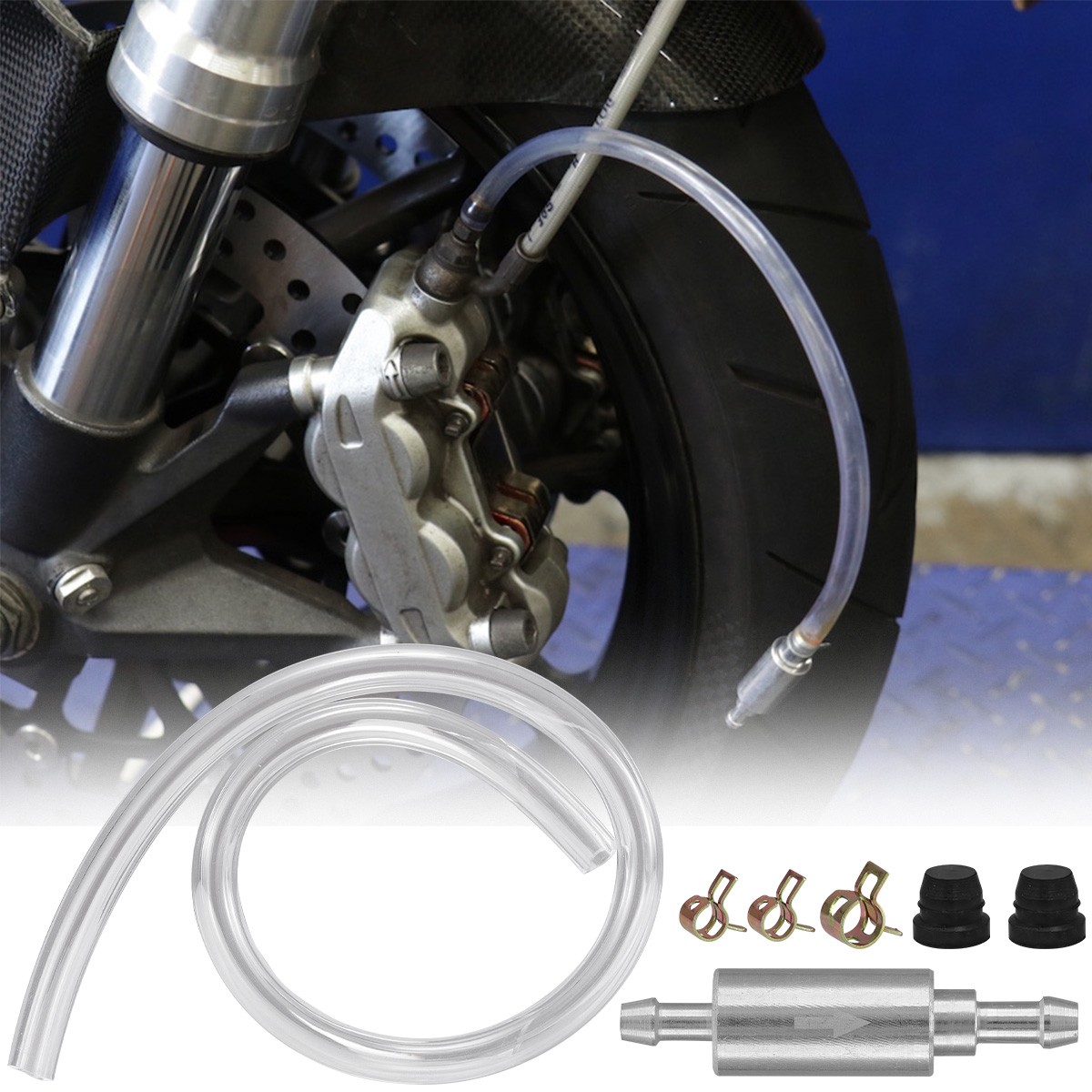 One-Way Brake Bleeder Hose with Check Valve -Comprehensive Kit for Easy Bleeding
