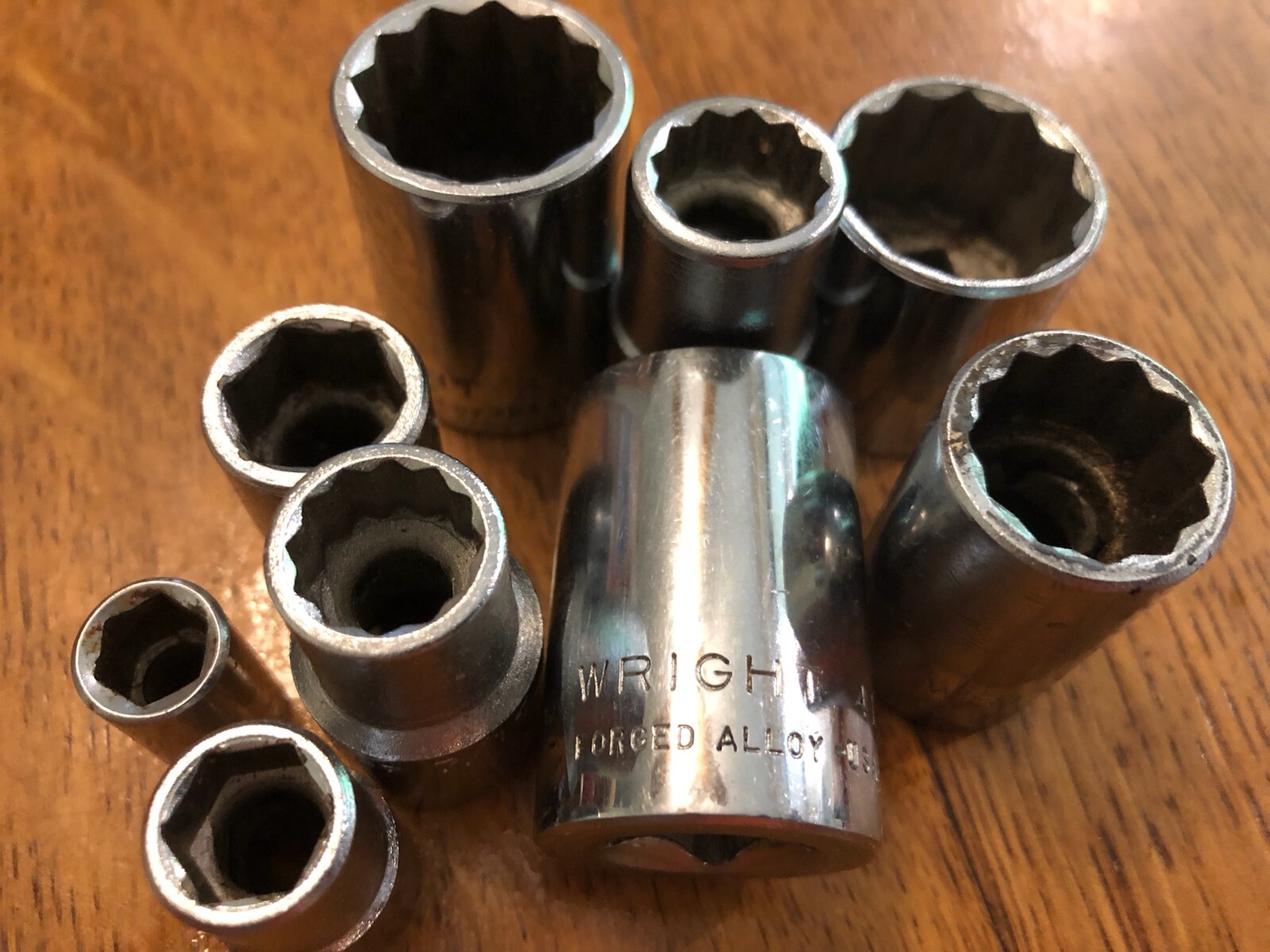 Wright Tool SAE Chrome Socket 1/4 3/8 & 1/2 drive 12 & 6 Pt. Select size