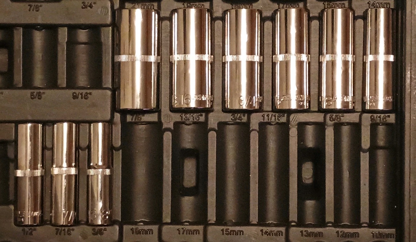 CHANNELLOCK 9 Piece SAE 6 Point Deepwell Socket Set For 3/8″ Inch Drive