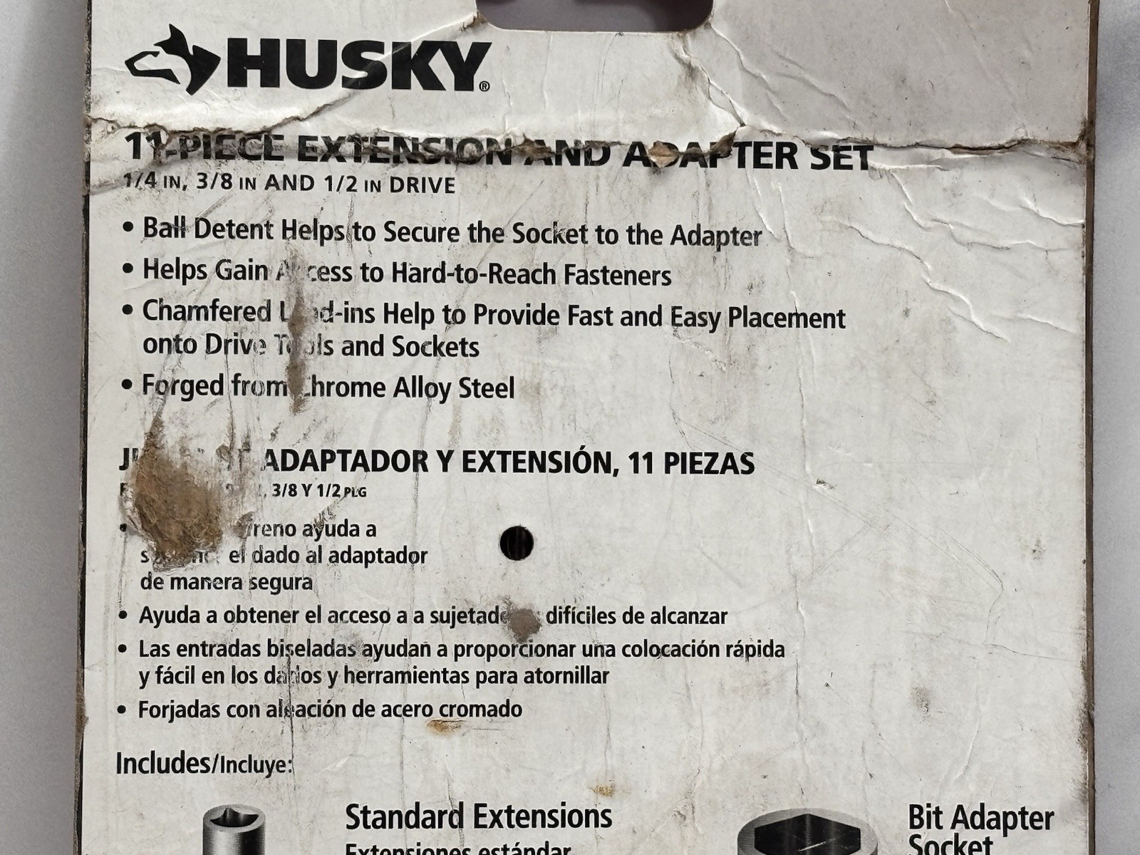 Husky 11 Piece Extension & Adapter Set 1/4” 3/8” 1/2” Drive New