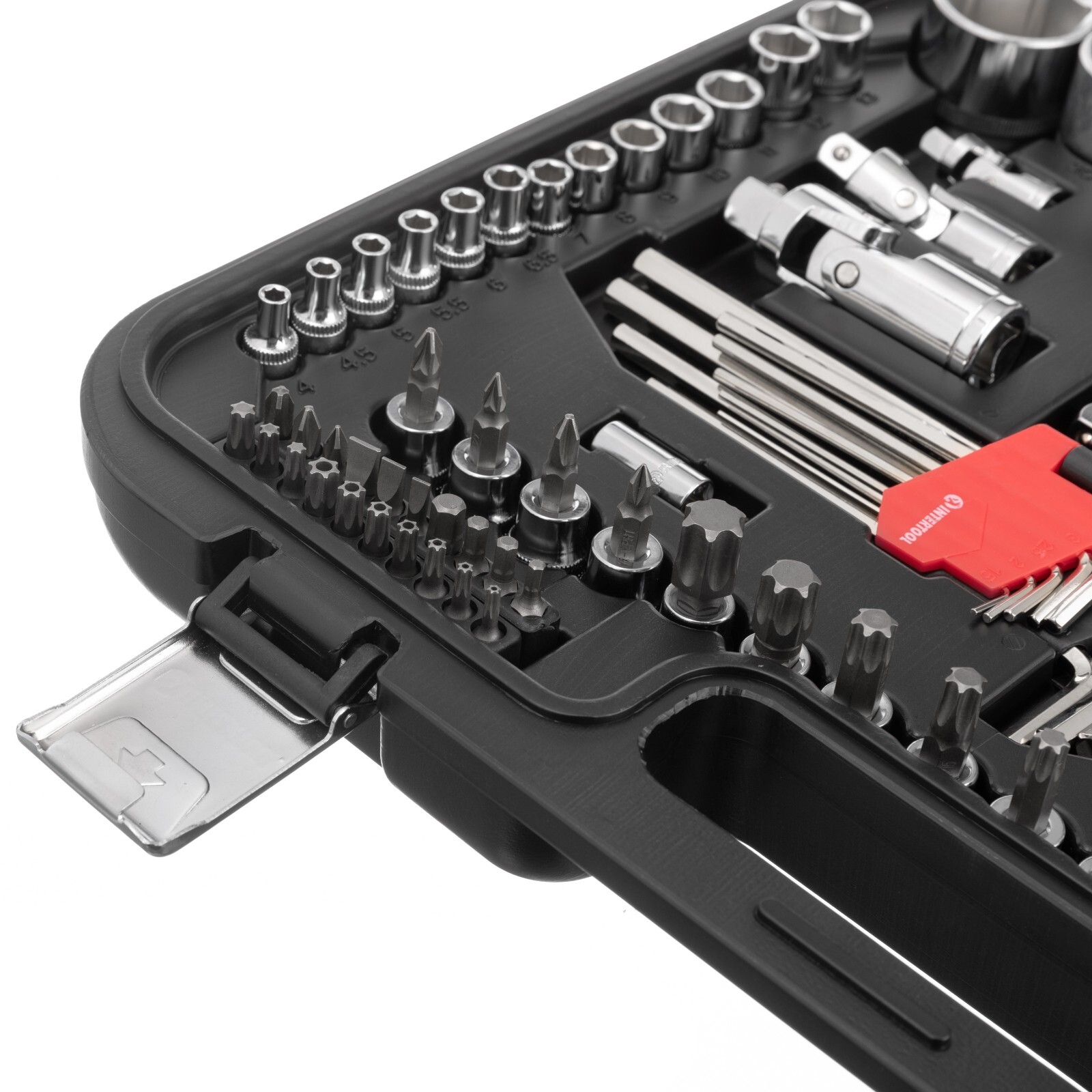INTERTOOL 126pc 1/4″, 1/2″, and 3/8″ Ratchet Socket Wrench and Bit Set ET08-8126