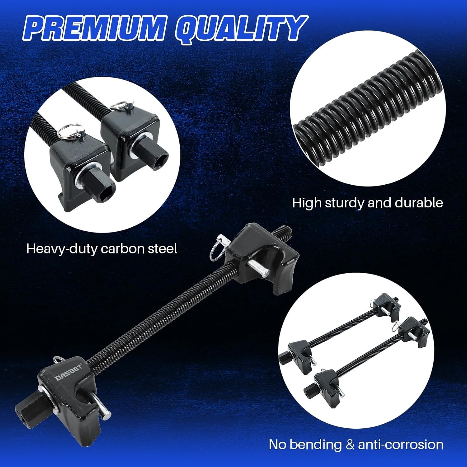 Efficient Blue Coil Spring Compressor with Heat-Treated Design & Storage Box