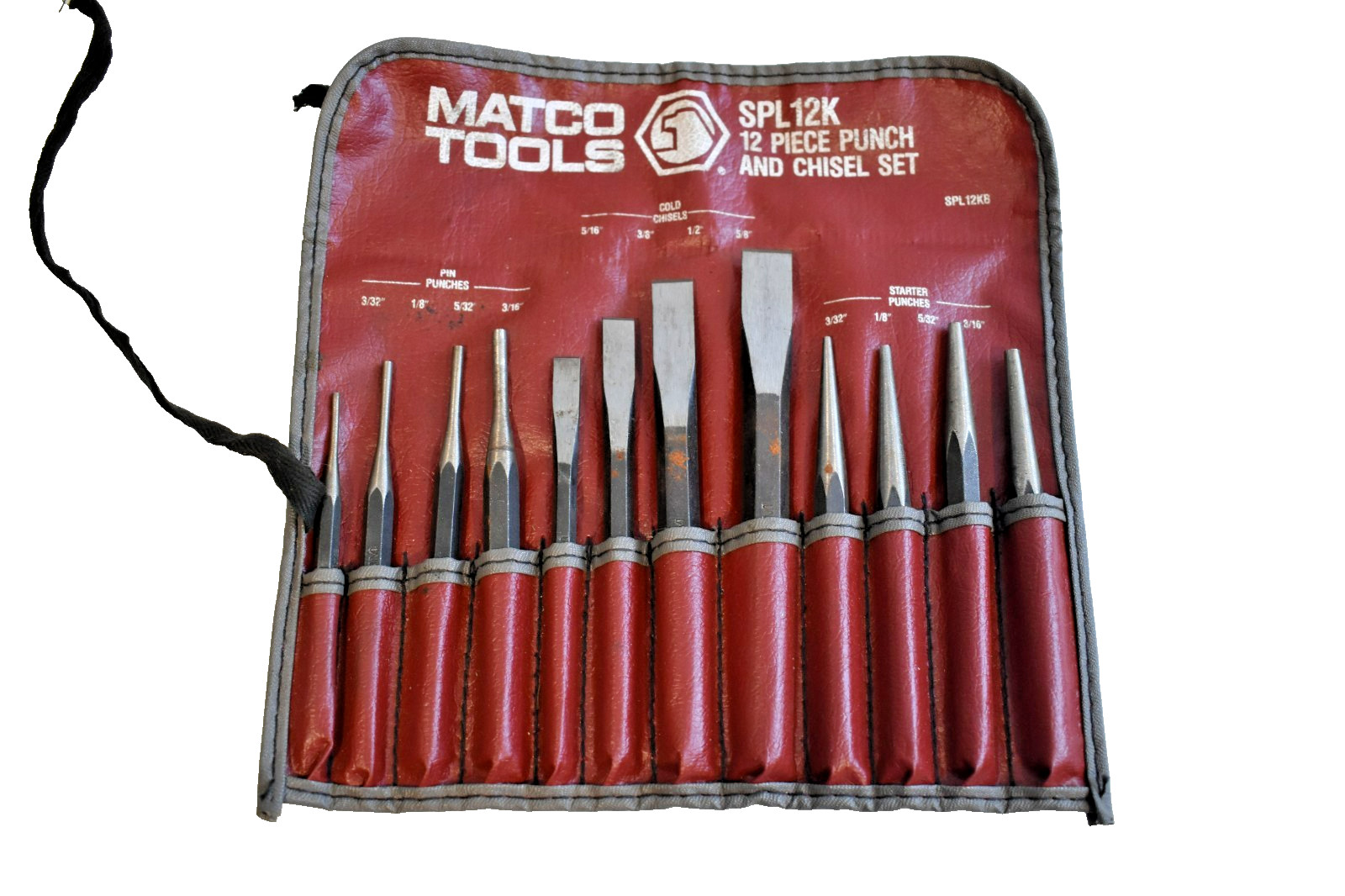 Matco Tools SPL12K 12pc Punch And Chisel Set w/ Pouch