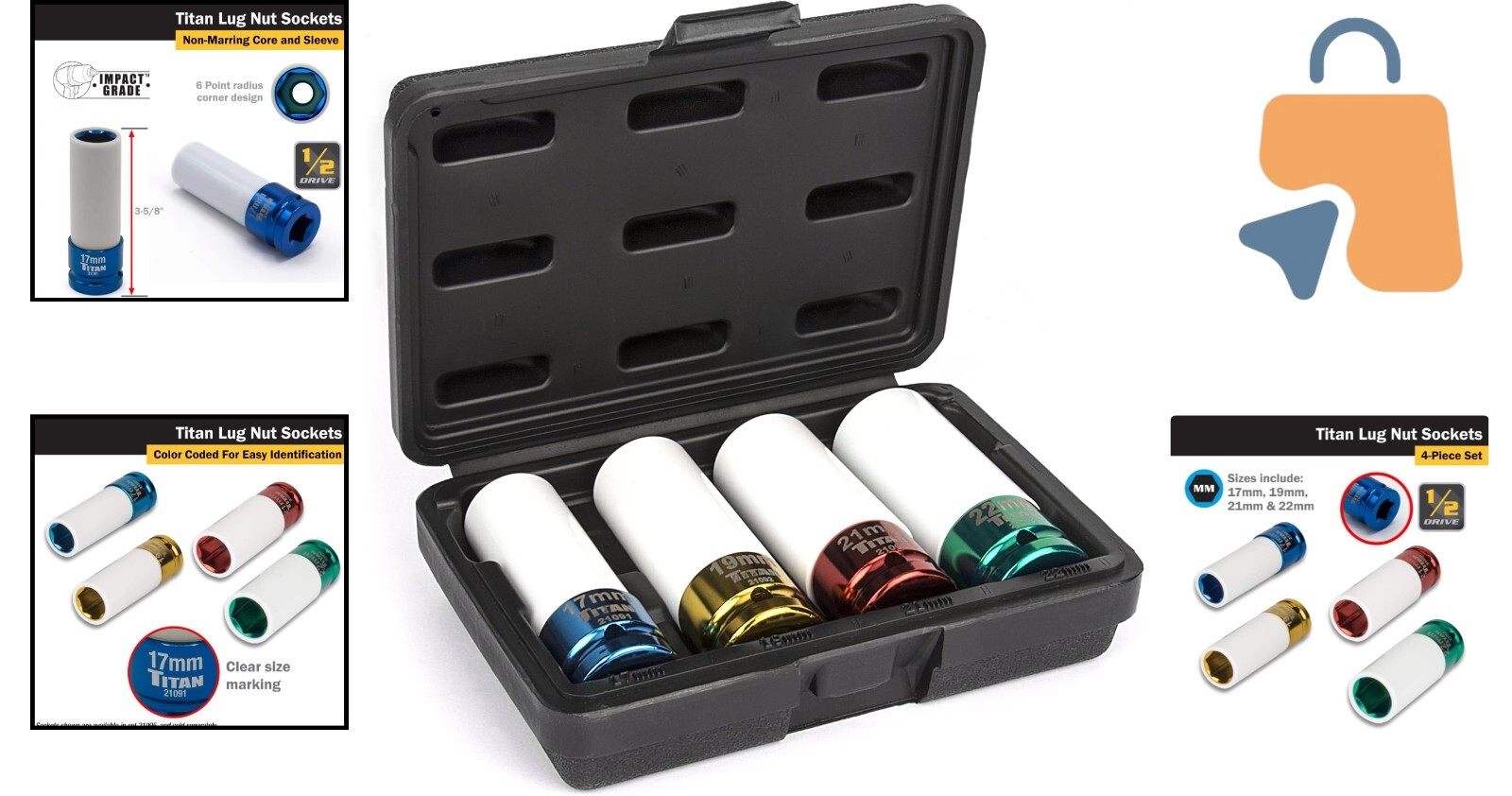 4-Piece 1/2-Inch Drive Non-Marring Impact Deep Socket Set – Strength & Precision