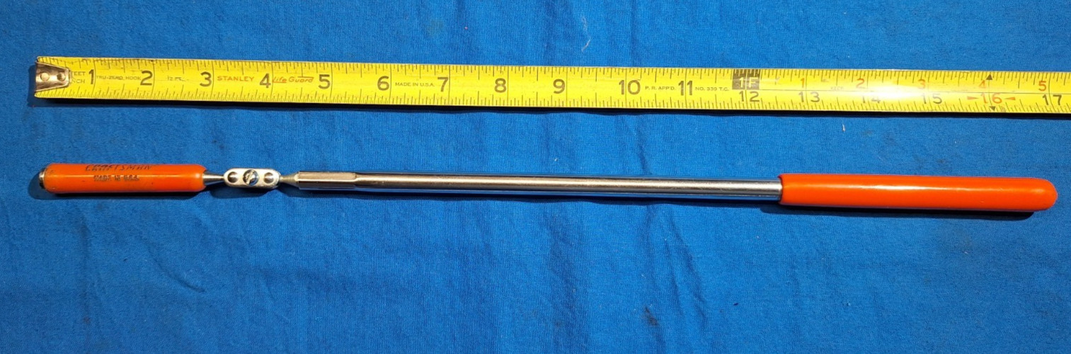 USA Craftsman 17″ – 27″ telescopic magnetic pick up tool Orange NICE