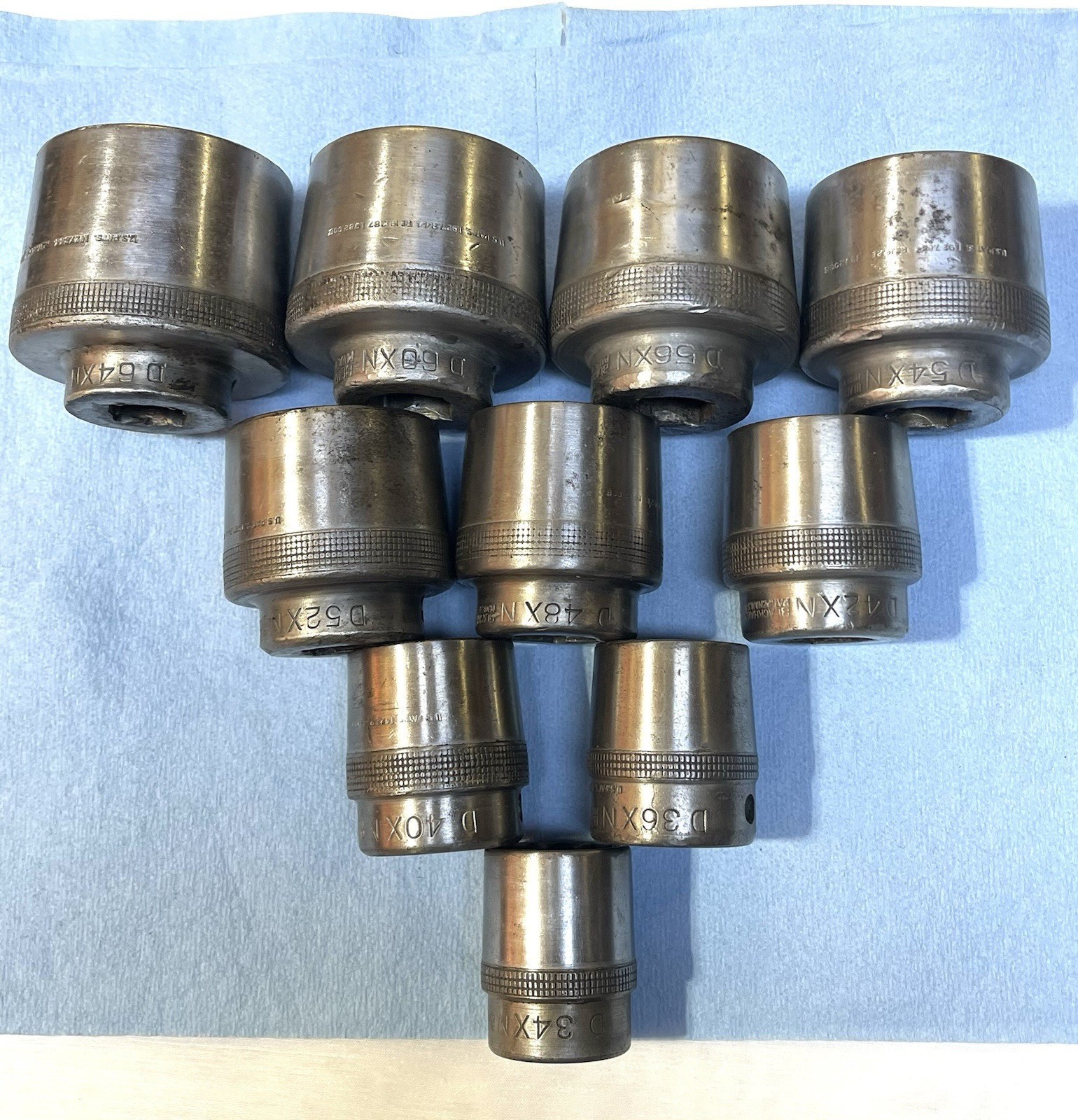 Vntg Blackhawk USA 3/4 Drive 12pc. Socket Set Push Through Ratchet and Extension