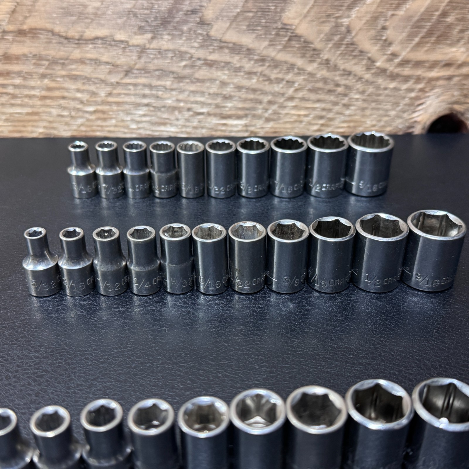 Craftsman S-AC 1/4 Drive Metric & SAE Socket Set STD Deep w/ Ratchet 44807 —65pc