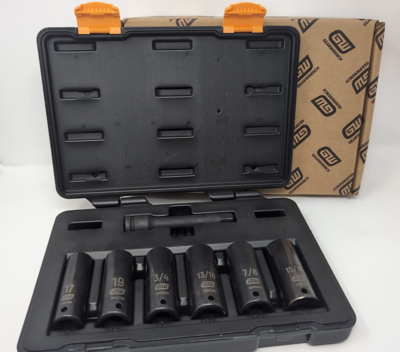 Gearwrench 7 Piece 1/2″ Drive 6 Point Impact High Torque Lug Nut Socket Set New