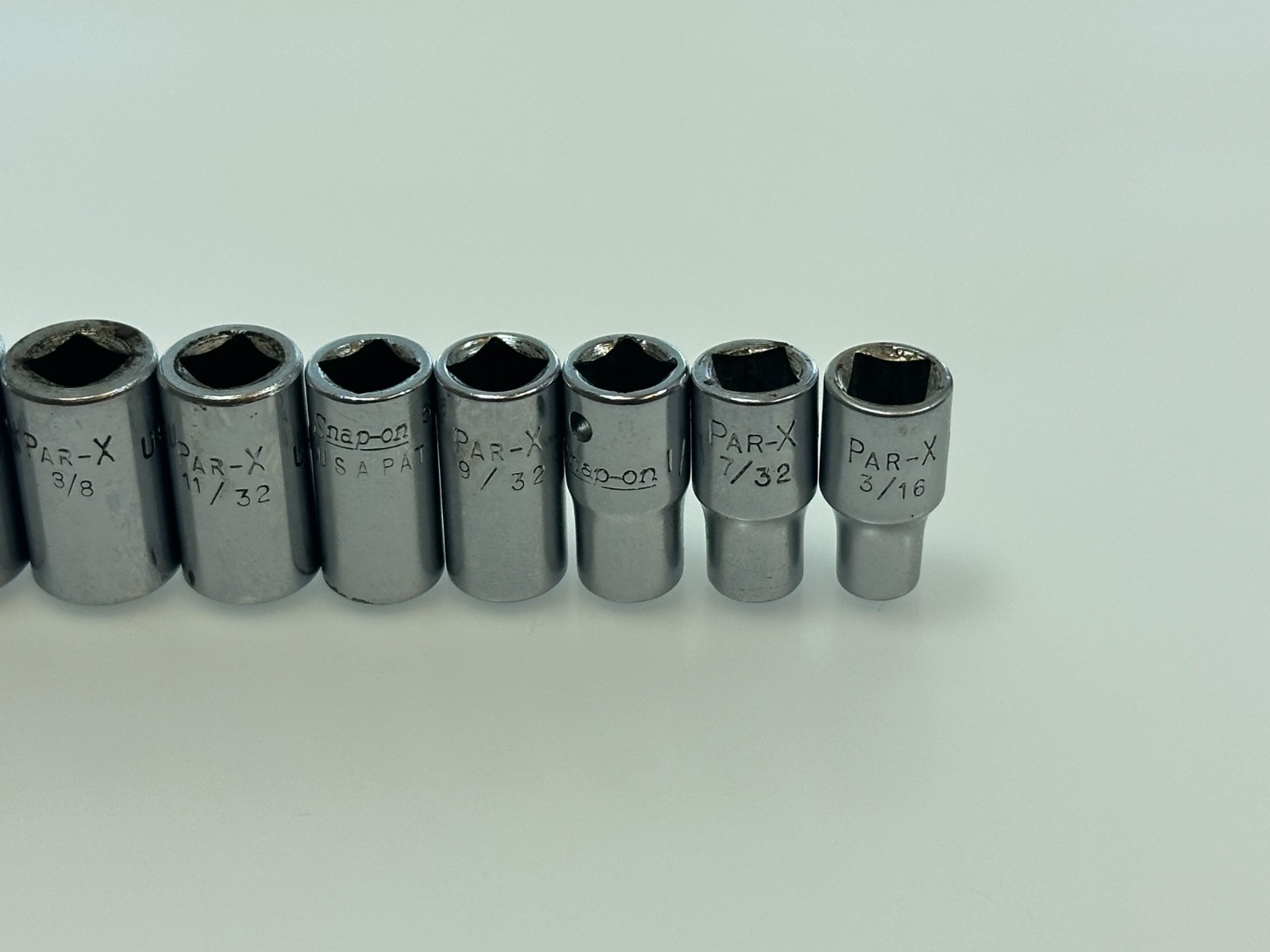 🇺🇸 PAR-X & Snap-On USA 10pc SAE 1/4″ Drive Shallow Socket Set, 3/16″ to 9/16″