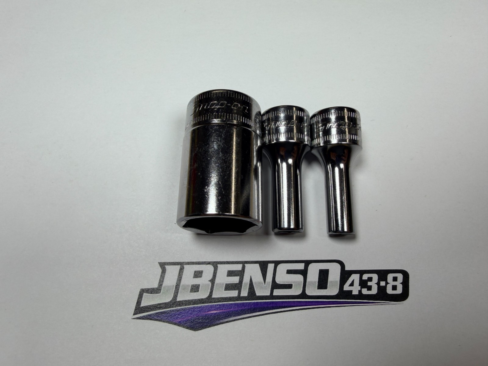 Snap-On Tools 3pc 3/8″ Drive 6mm 7mm 20mm Metric 6pt Semi-Deep Add-On Sockets