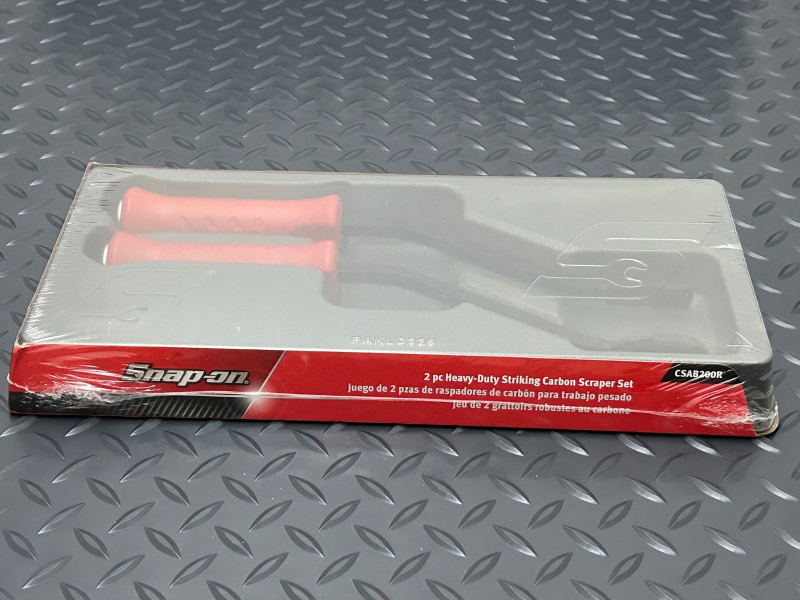 Snap-on Tools NEW RED 2pc Heavy-Duty Angled Striking Carbon Scraper Set CSAB200R