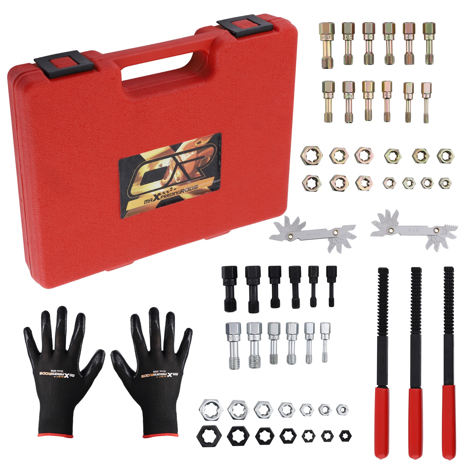 56x Thread Restorer Kit, Rethread Repair Tools UNC UNF & MetricThread Chaser Set