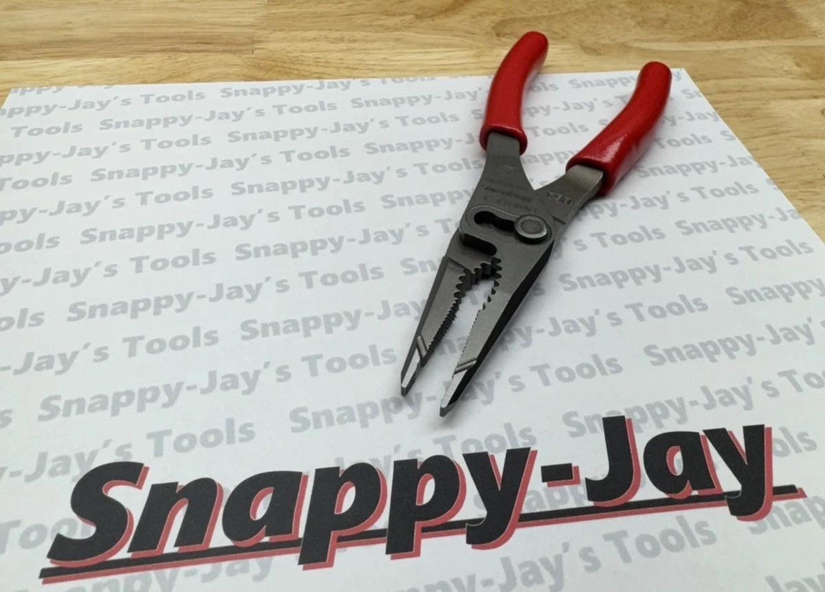 Snap-on Tools USA NEW RED 7″ Talon Grip Long Nose Slip Joint Pliers – LN46ACF