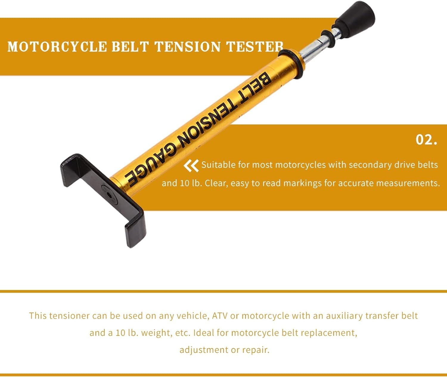 Belt Tension In Gauge, Belt Gauge Tool, Adjustable 10 Pounds, with L Shaped P…