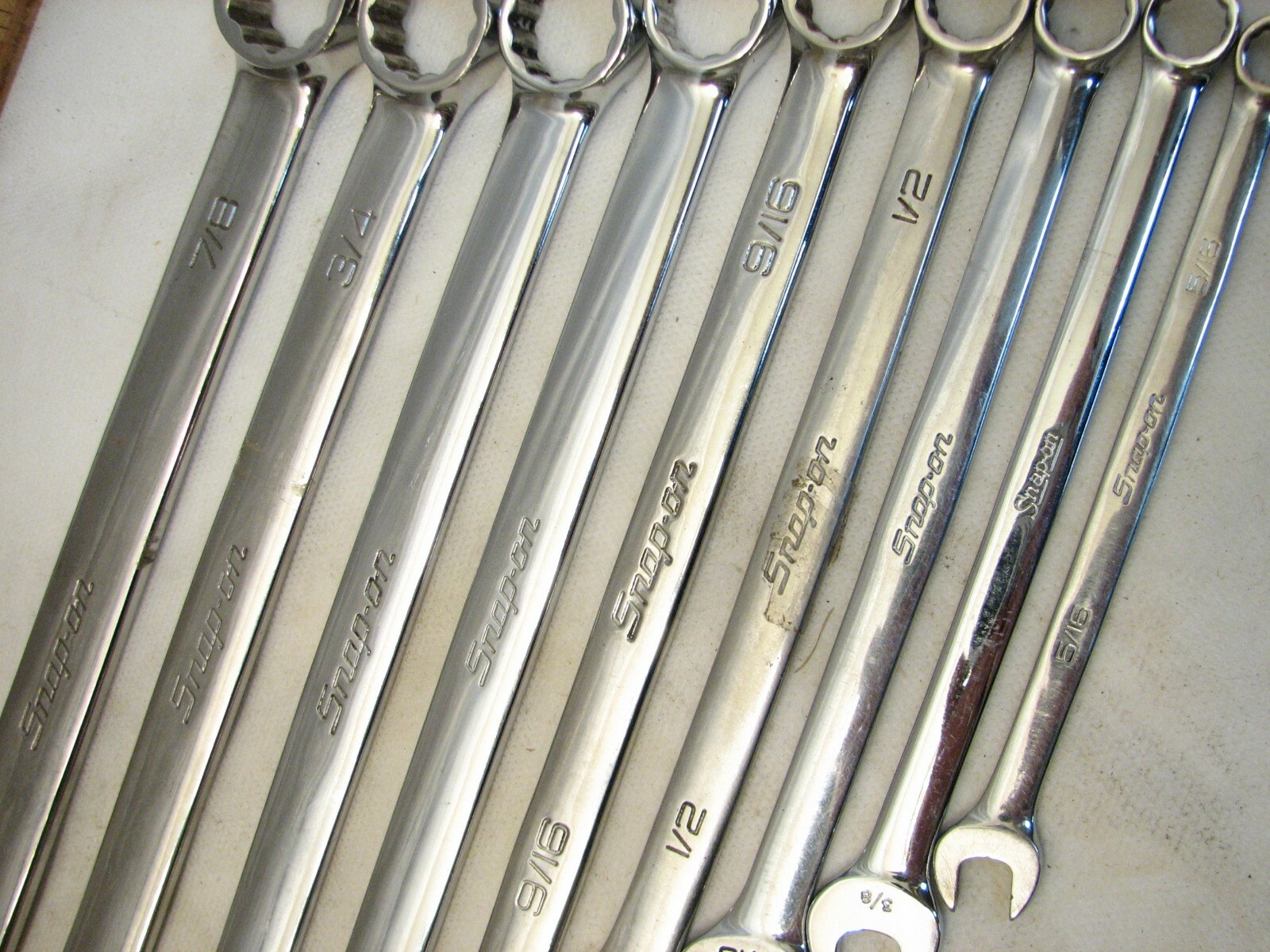 Set 9 Snap-On Combination OEX SAE Wrenches 5/16 – 7/8″ OEXA OEXB Open Box End