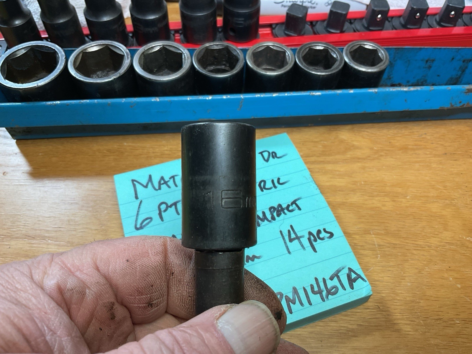 MATCO SCPM146TA 1/2″ Dr. 6Pt. Metric, Impact, Shallow Skt. Set (10-27mm) w/Tray
