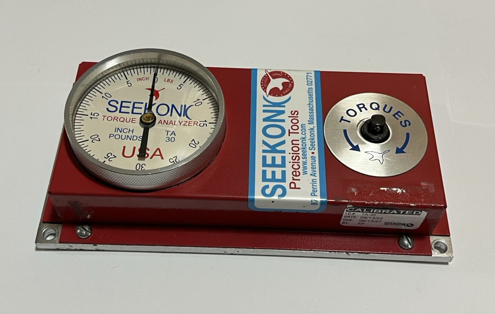 Seekonk TA-30 Torque Analyzer Gauge Precision Tool 1/4 Drive 0-30 Inch/Pounds