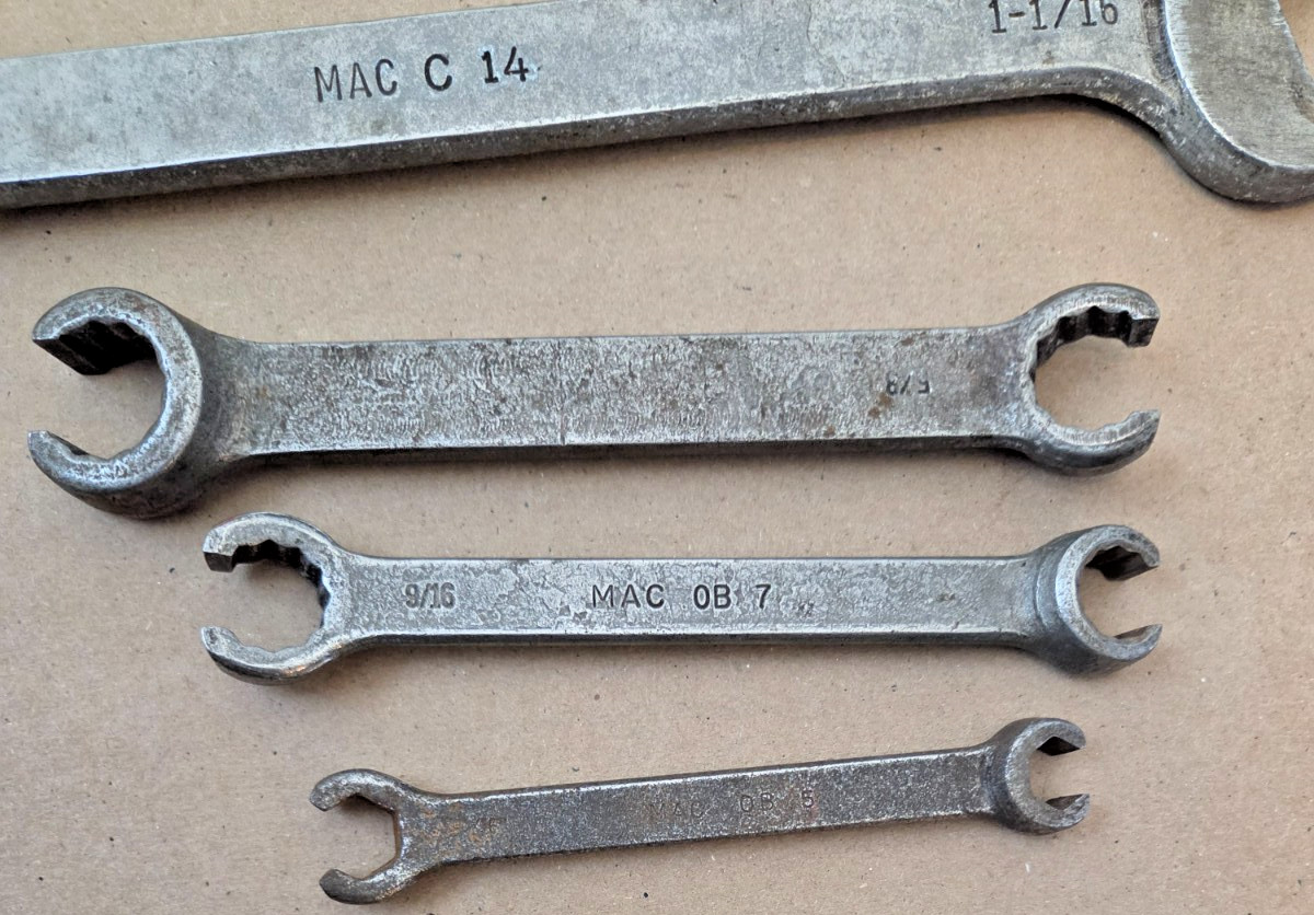 MAC TOOLS C14 C15 C16 1 1/16 -1 1/4 12 POINT OPEN WRENCH SET FLARE NUT OB 5 7 9