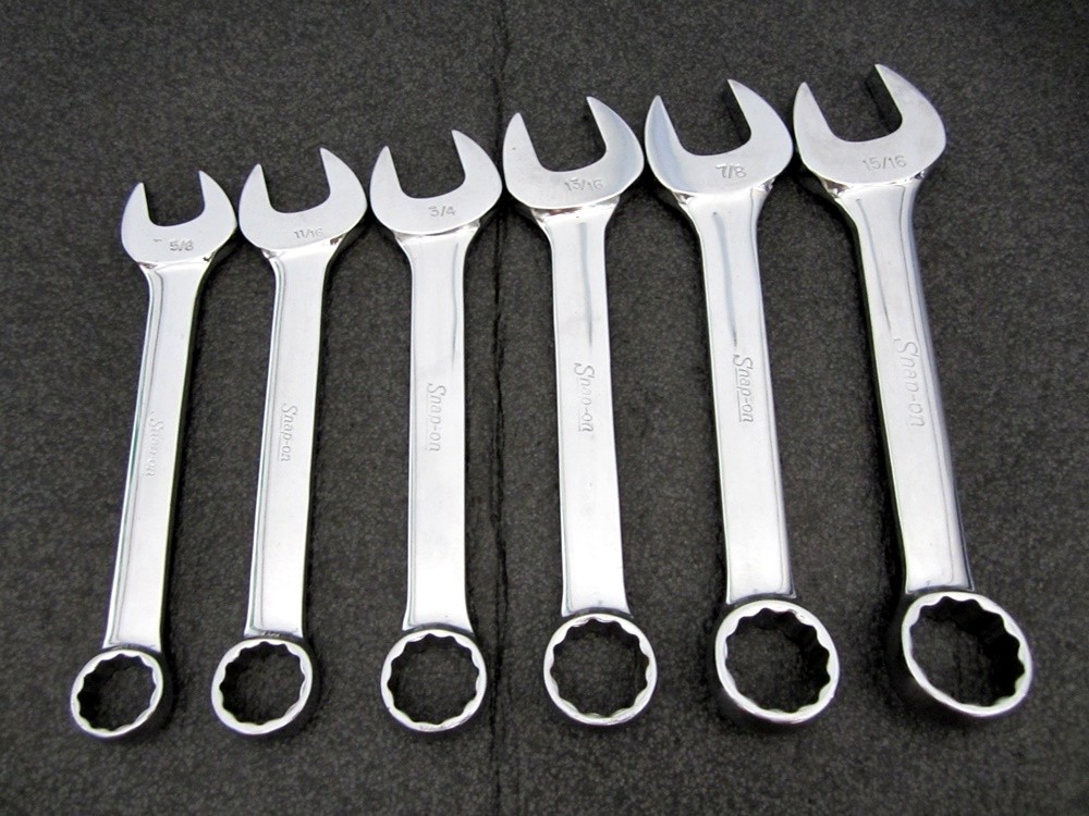 Vintage Snap-on 6pc Stubby Combination Wrenches 5/8″ to 15/16″ Underline USA