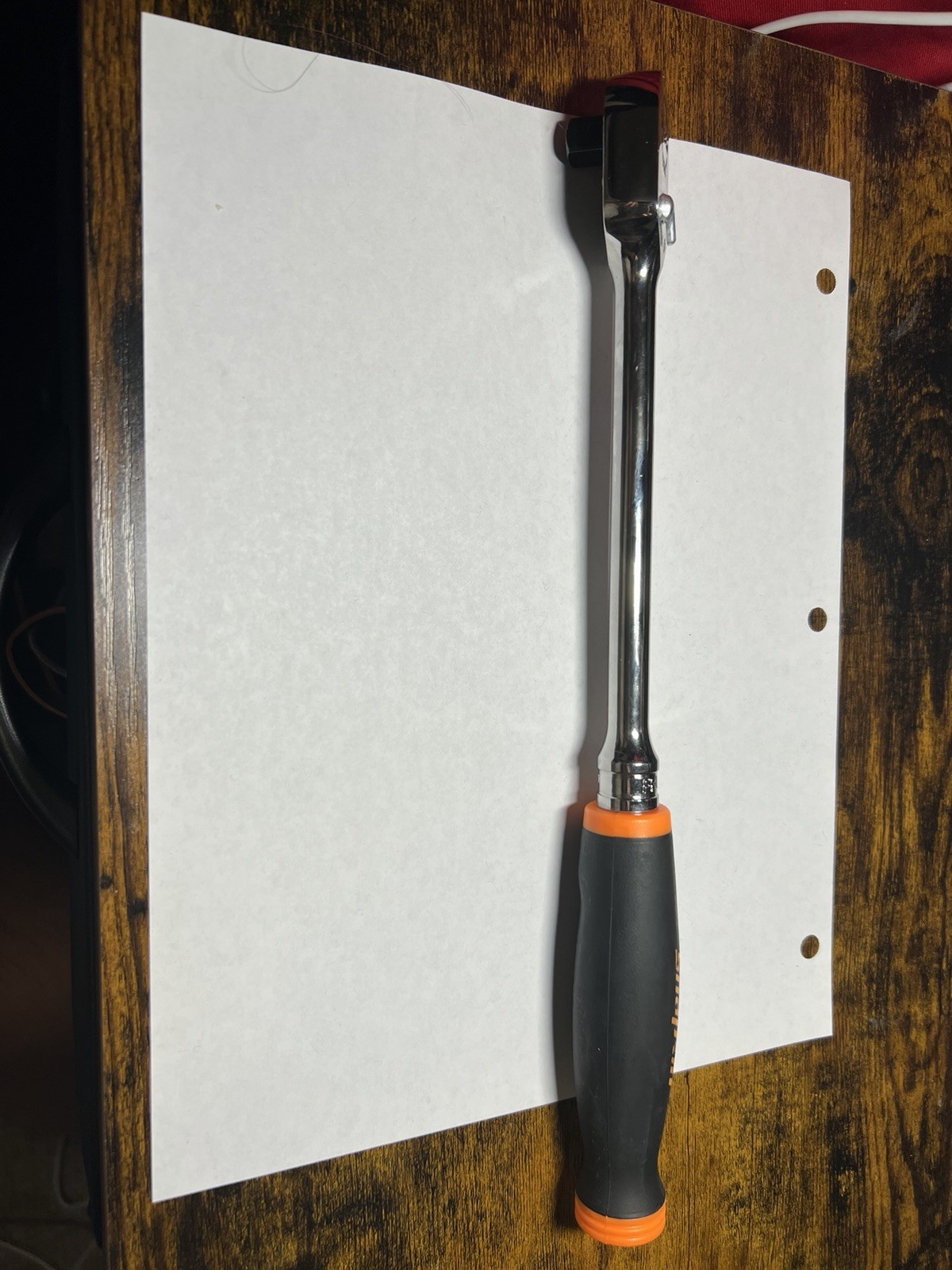 Snap-on Tools USA NEW 3/8″ Drive ORANGE Soft Grip LONG Fixed Head Ratchet FHL80
