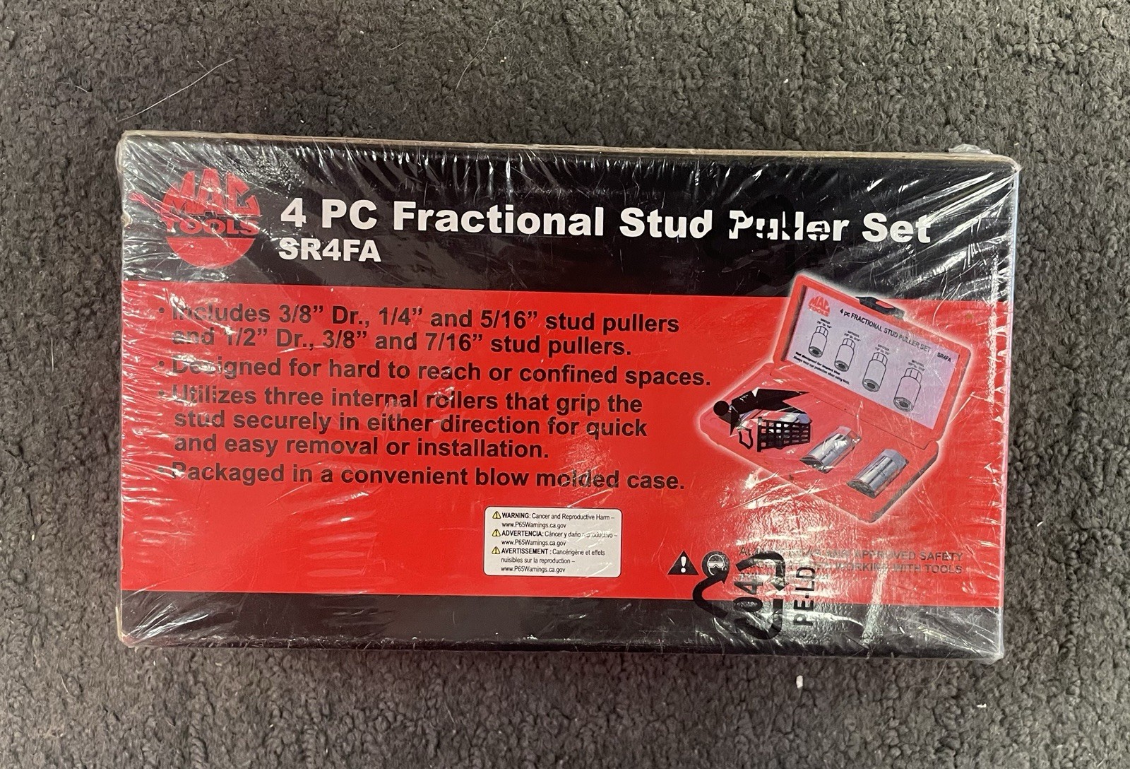 Brand New Sealed Mac Tools Fractional Stud Puller Set – 4-PC. SR4FA