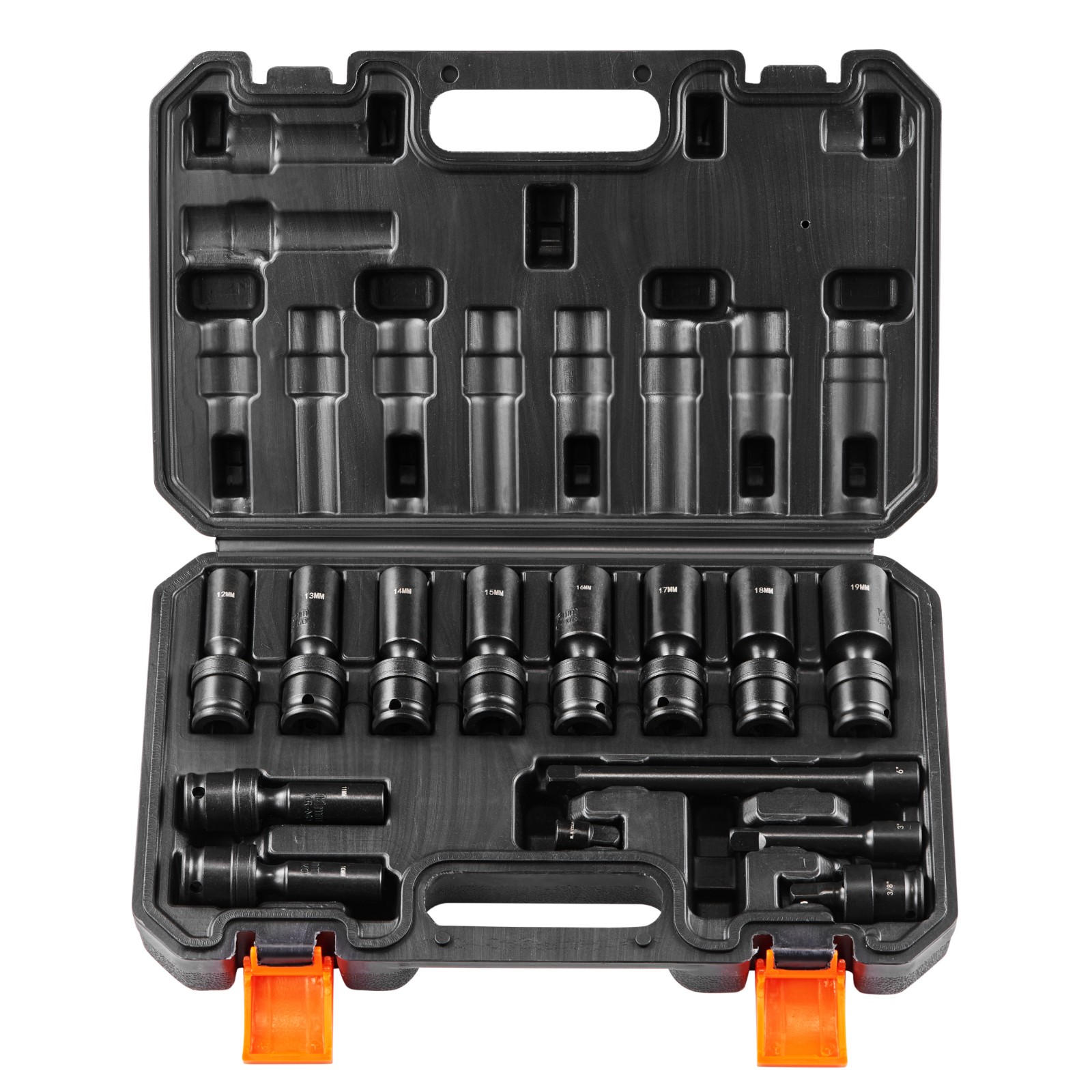 Uimoso 360° Rotating Impact Socket Set, 14pcs 6-Point 3/8in Drive