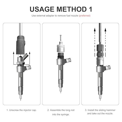 Diesel Injector Extractor Puller Kit with Common Rail Adaptor & Slide Hammer Too