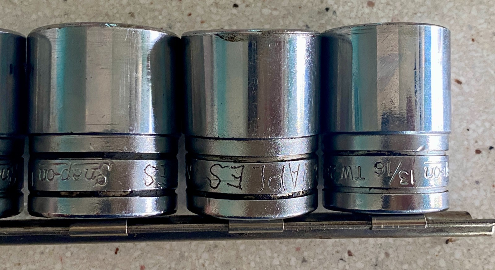 Snap-On USA 1/2 Drive 6 Point Socket Lot Set of 6 Used