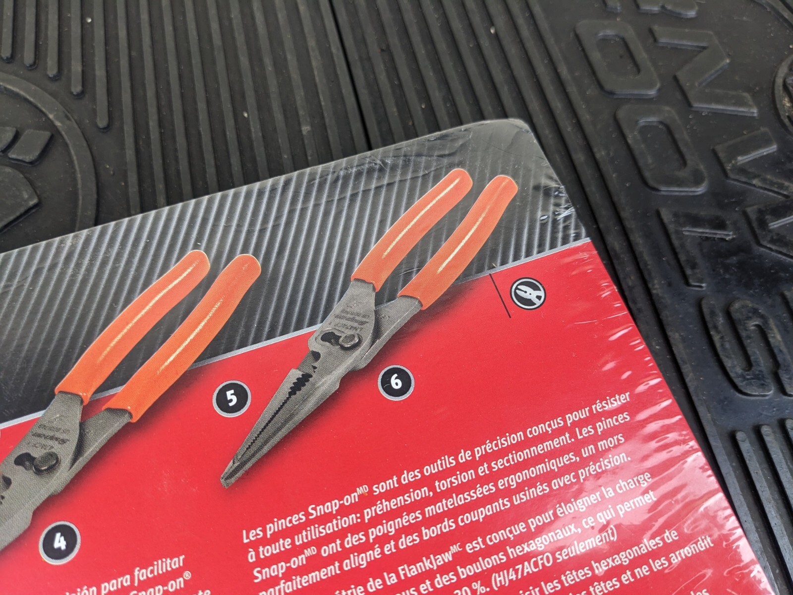 #ba861 Snap-on Tray for USA ORANGE 3pc Soft Grip Slip Joint Pliers PL347ACFO