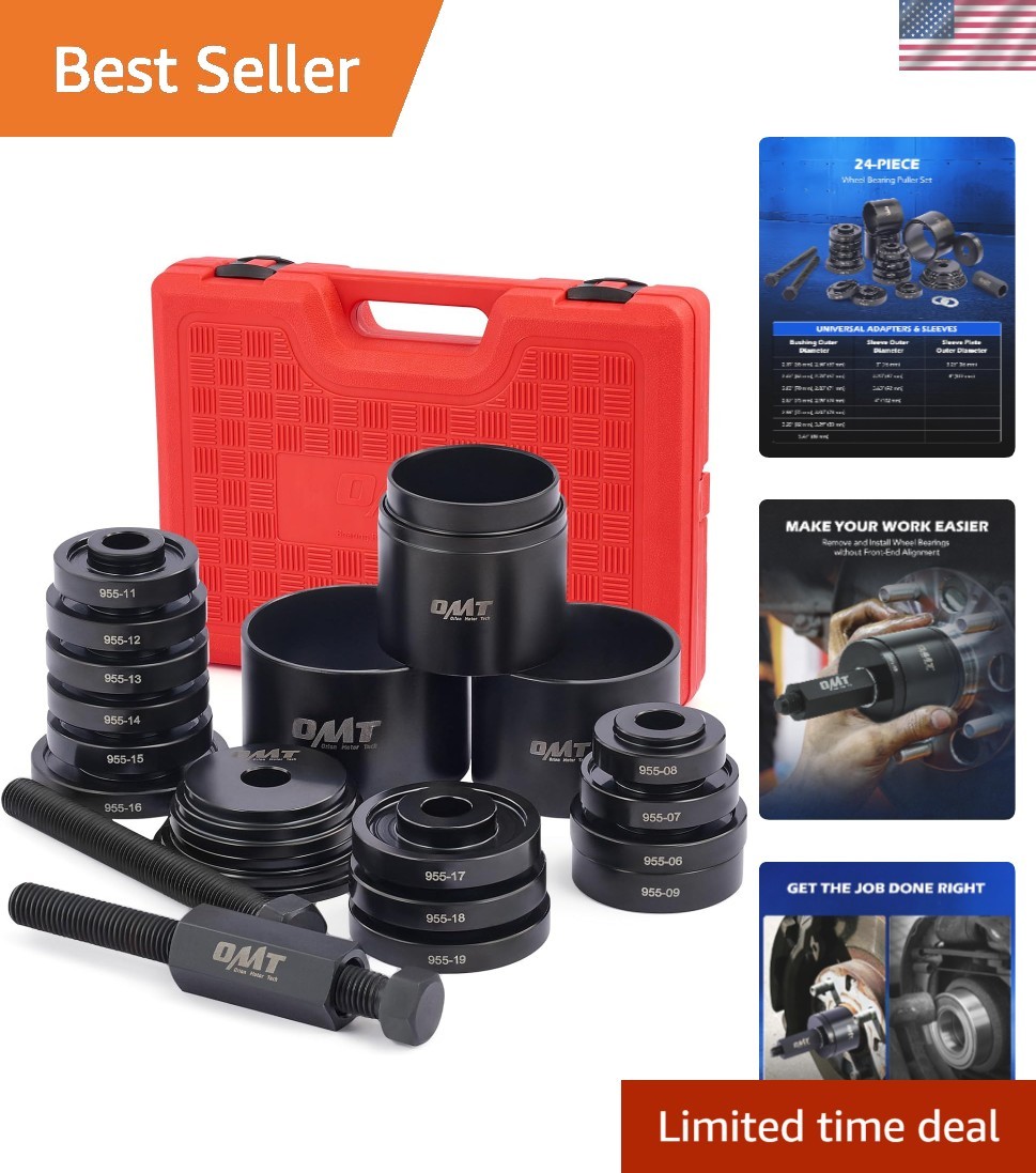24pc Universal Wheel Bearing Puller Set for Easy Removal & Installation