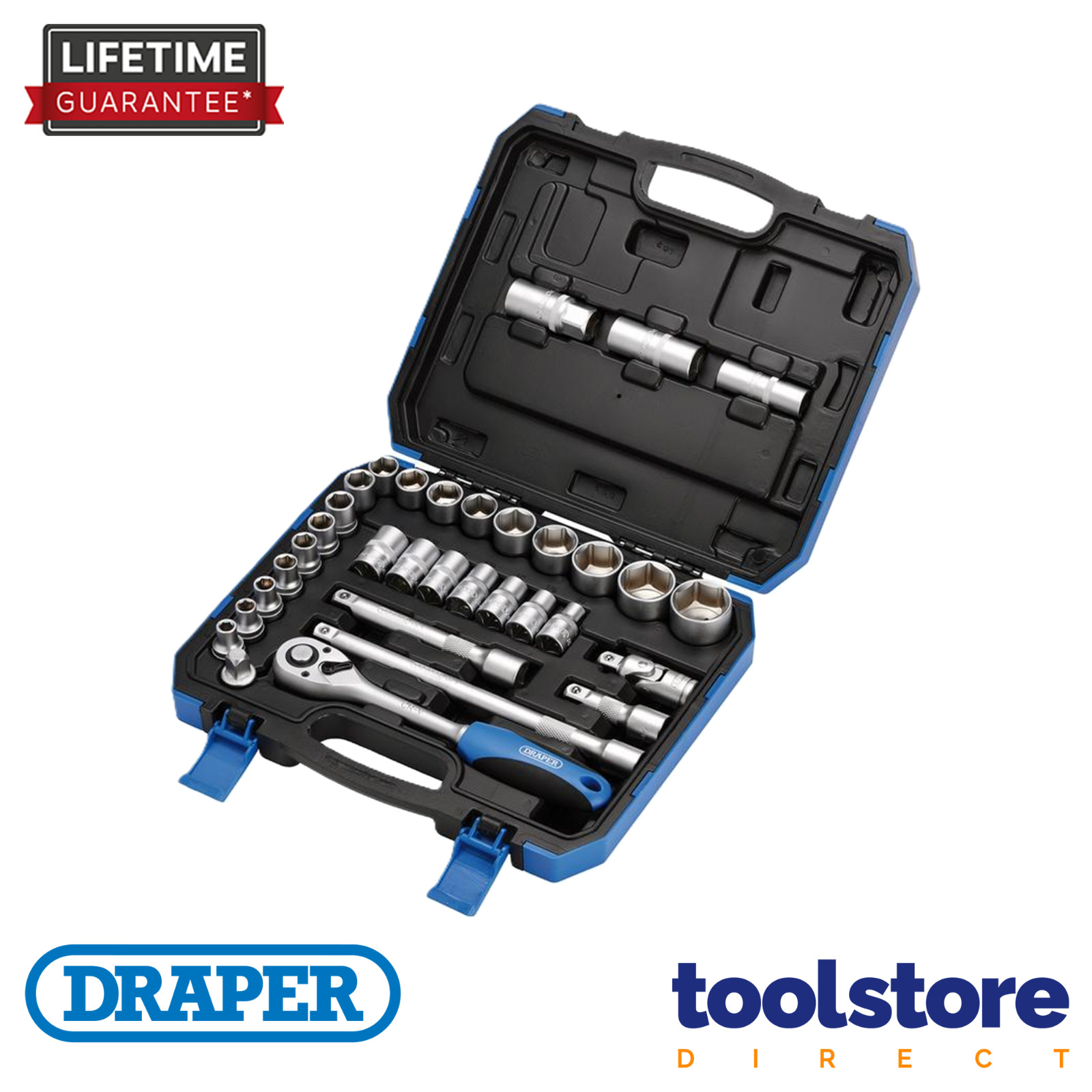 Draper 16363 1/2in Sq Dr MM/AF Combined 33 Piece Socket Set