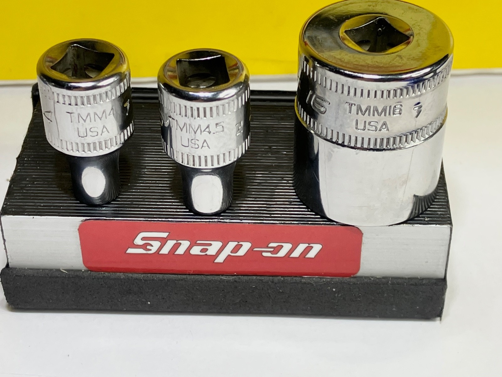 Snap On Tools NEW 1/4″ Drive 3pc Metric 6pt Shallow ADD ON Socket lot set TMM16