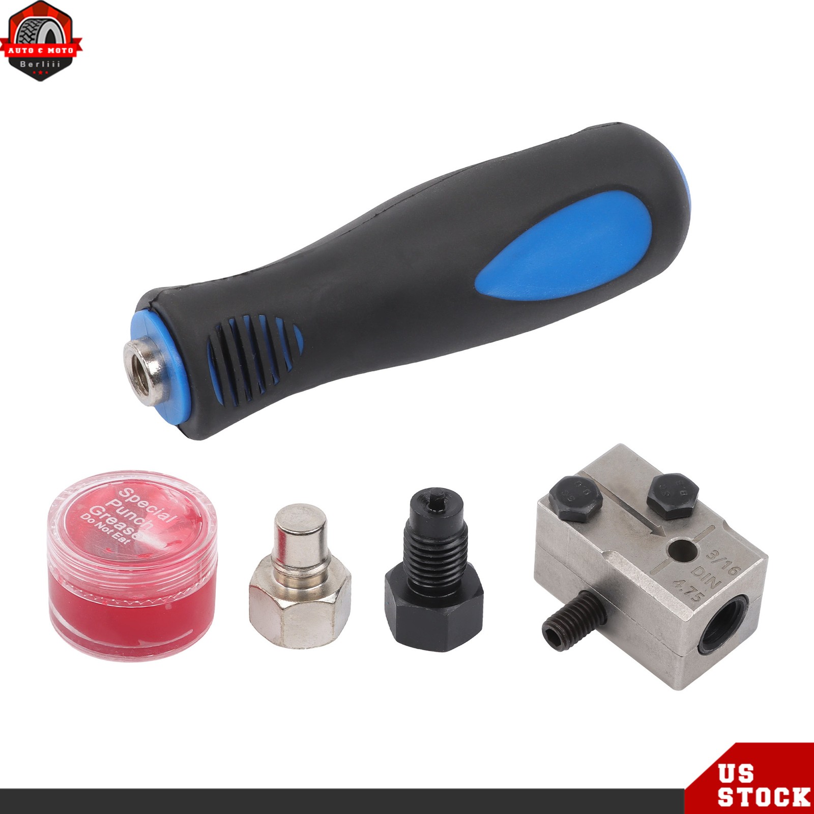 3/16″ Car Brake Line Single Flaring Kit 45° Handheld Pipe Flares Tool w/ Storage