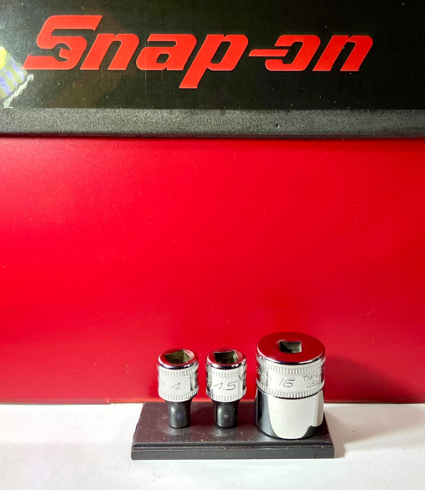 Snap On Tools NEW 1/4″ Drive 3pc Metric 6pt Shallow ADD ON Socket lot set TMM16