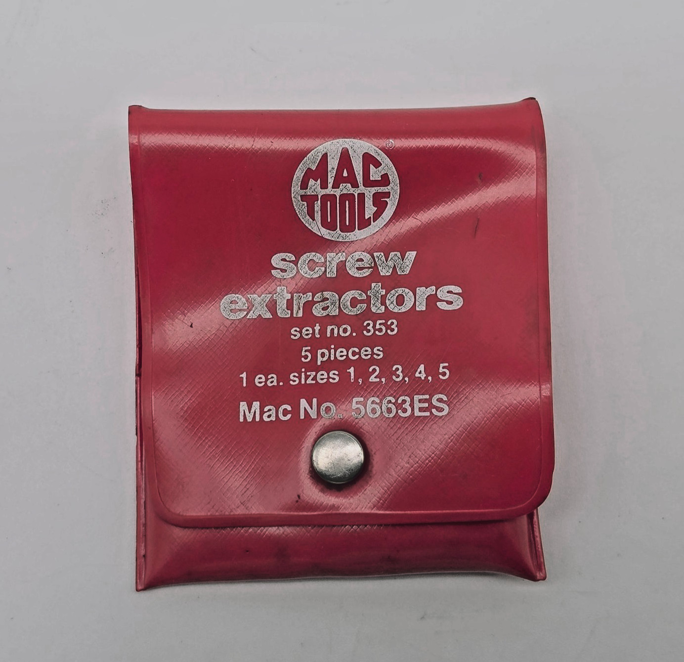 MAC Tools 5663ES 5 Piece Screw Extractor Set Size 1-5 Made in USA