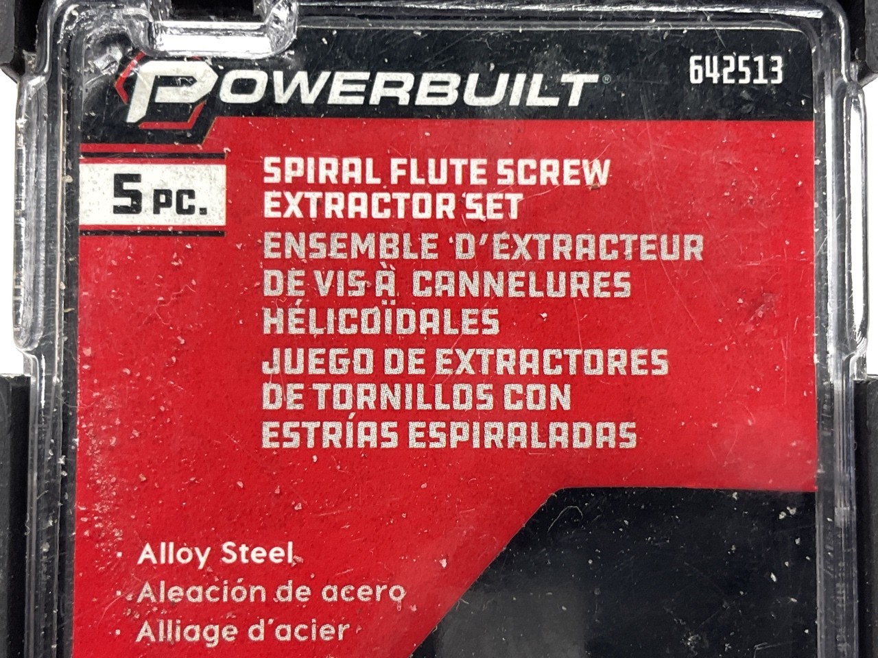 Powerbuilt 642513 5 Pc Spiral Flute Screw Extractor Set