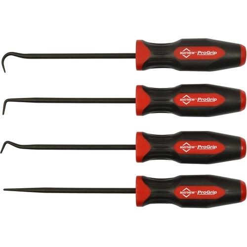Mayhew 13094 ProGrip Hook and Pick Set, 4-Piece, 13-3/4 inch Length, Black