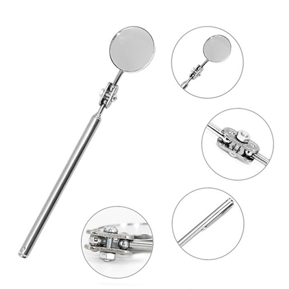 Telescopic Inspection Mirror Car Extendable Detection 360° Round Lens Hand Tool