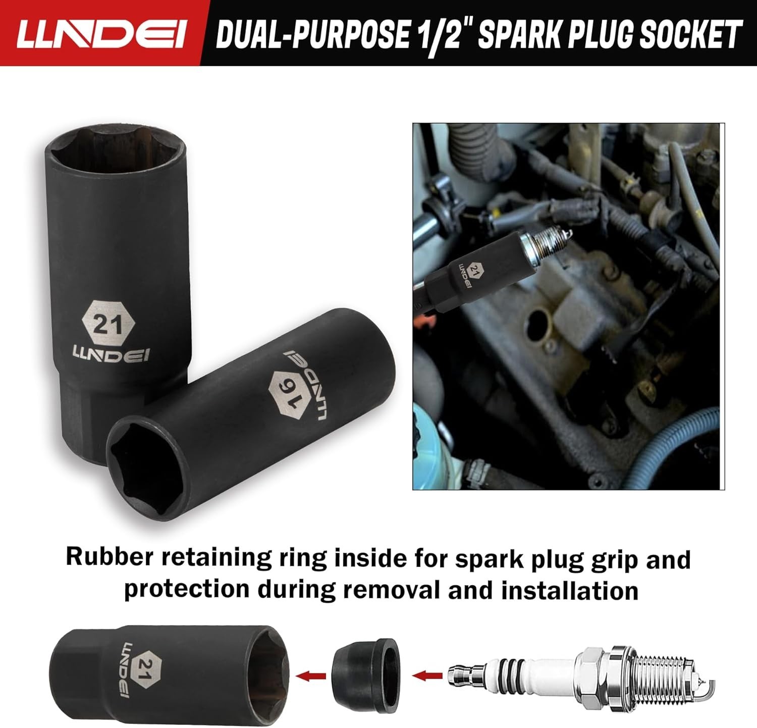 Versatile 1/2 Inch Deep Impact Socket Set, 37-Piece with 6-Point Design