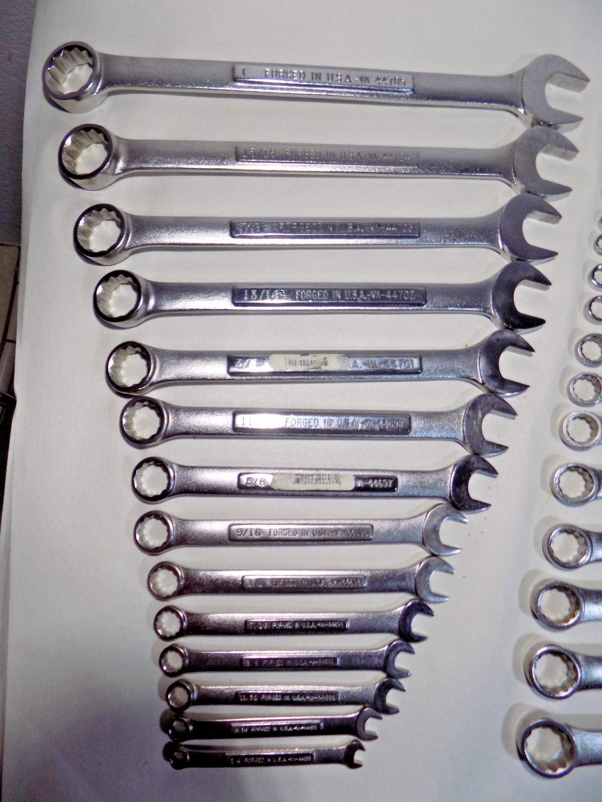 XLNT 27 Pc. USA Craftsman -VA- 7-19MM/1/4″-1″ Combo Wrench Set-CLEAN