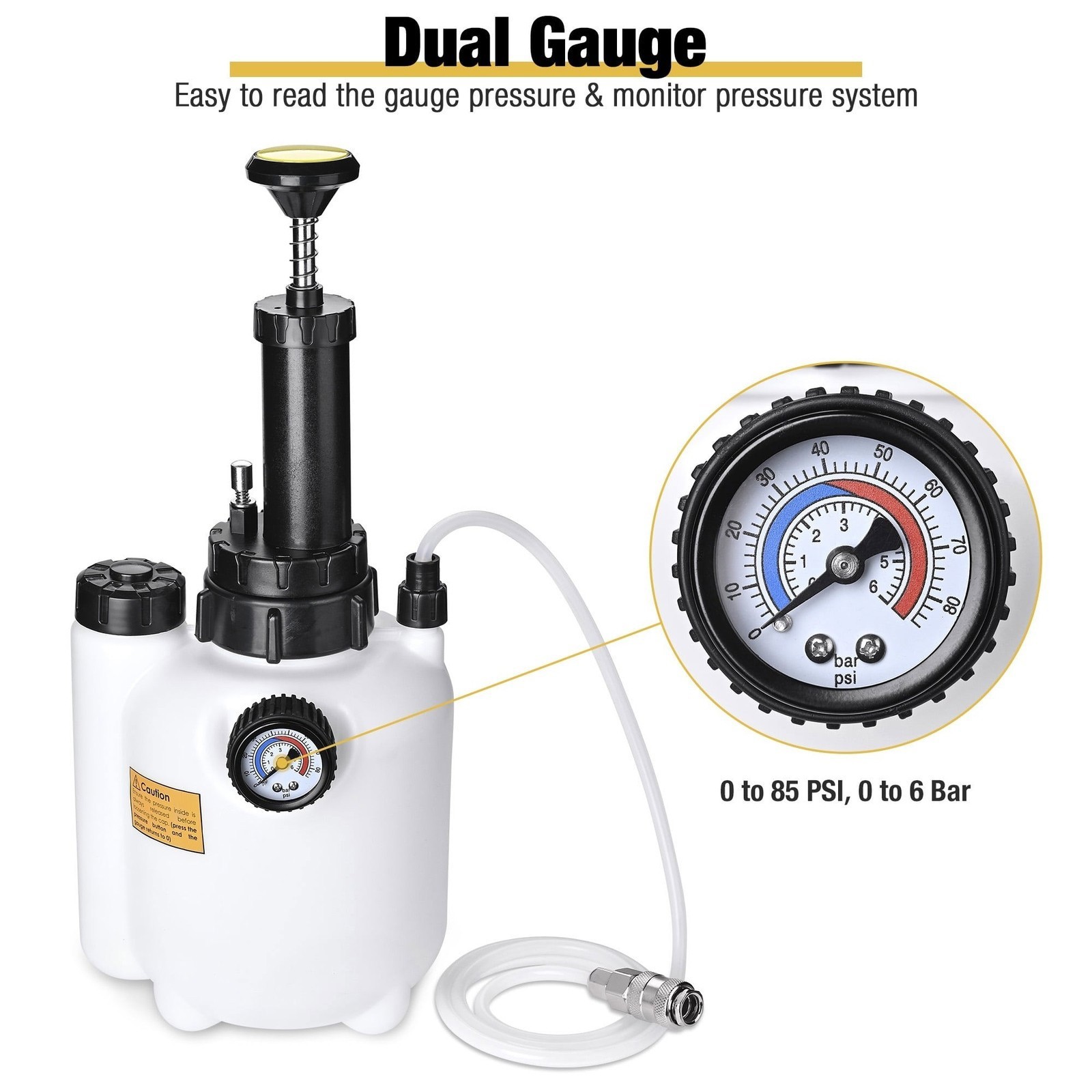 3L+1L Car Brake Bleeder Clutch Bleeding System Fluid Bleeder Tool Set Kit