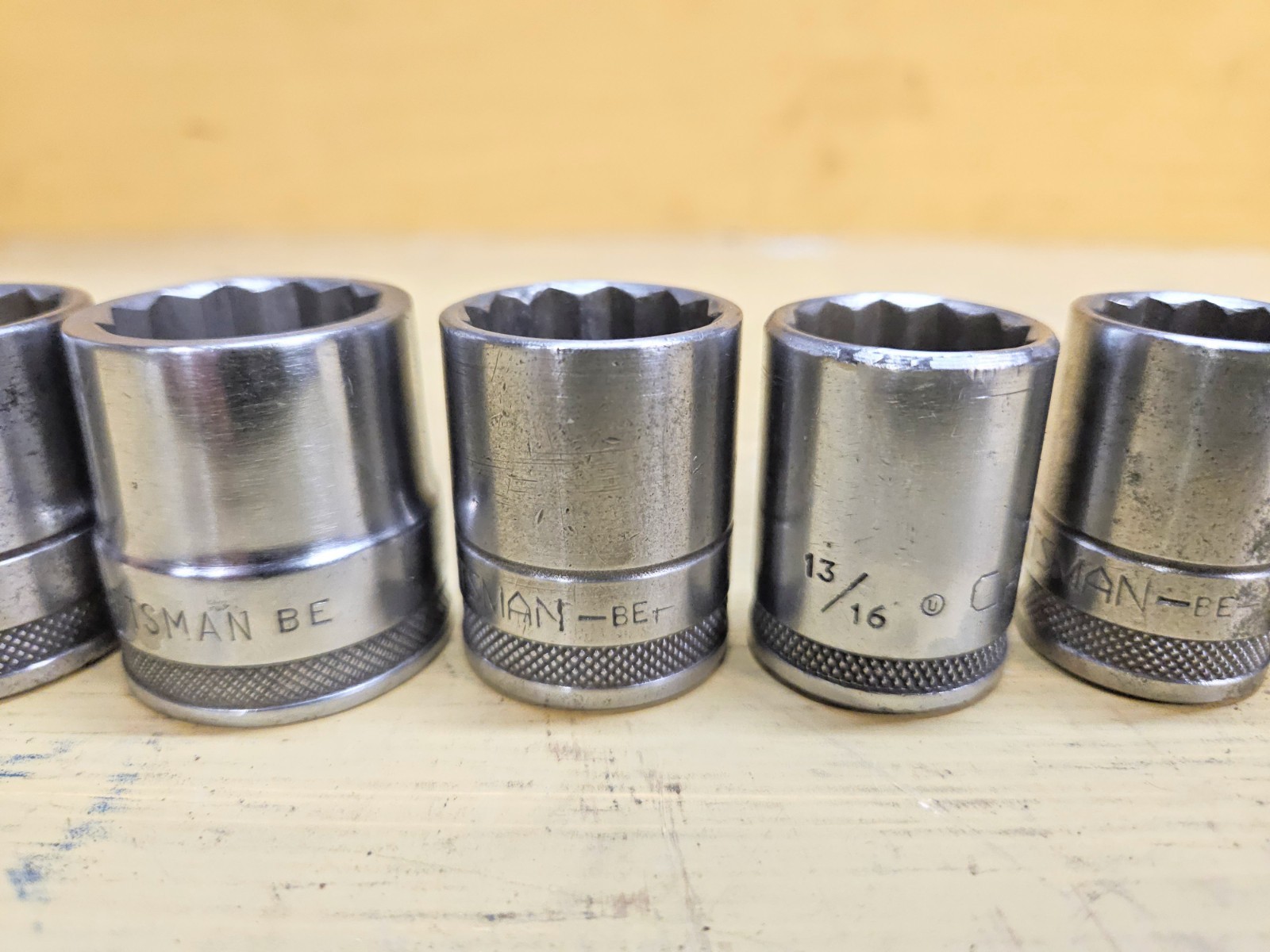 Vintage Craftsman 1/2″ Drive 11pc SAE 12pt Socket Set -BE- Circle U USA