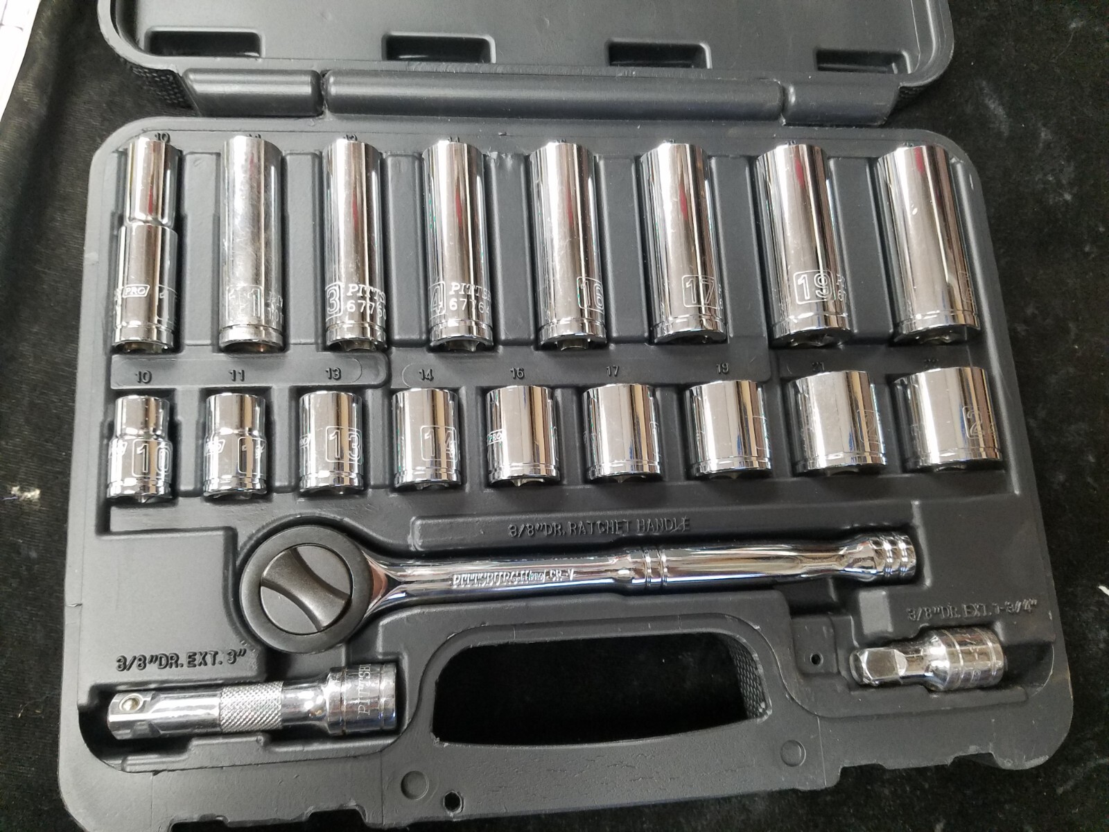 PITTSBURGH PRO 3/8 in. Drive Metric Socket Set, 20 Pc 67999