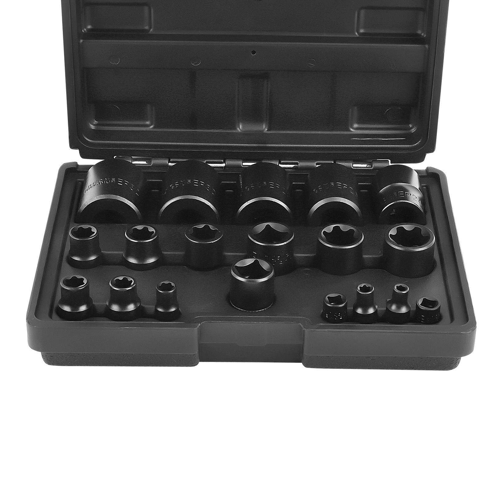 19pcs Black External Plus Socket Set EP4 EP5 EP6 EP7 EP8 EP10 EP11 EP12 EP14