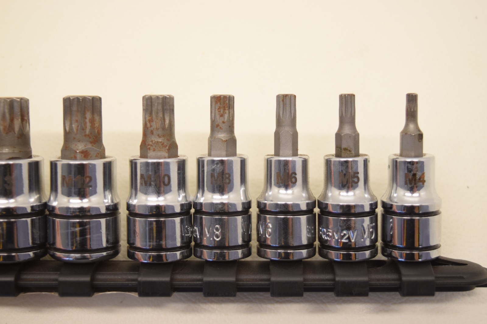 Matco Tools SQM92V 9 Piece 3/8″ Drive Triple Square Bit Socket Set 12 Point USED
